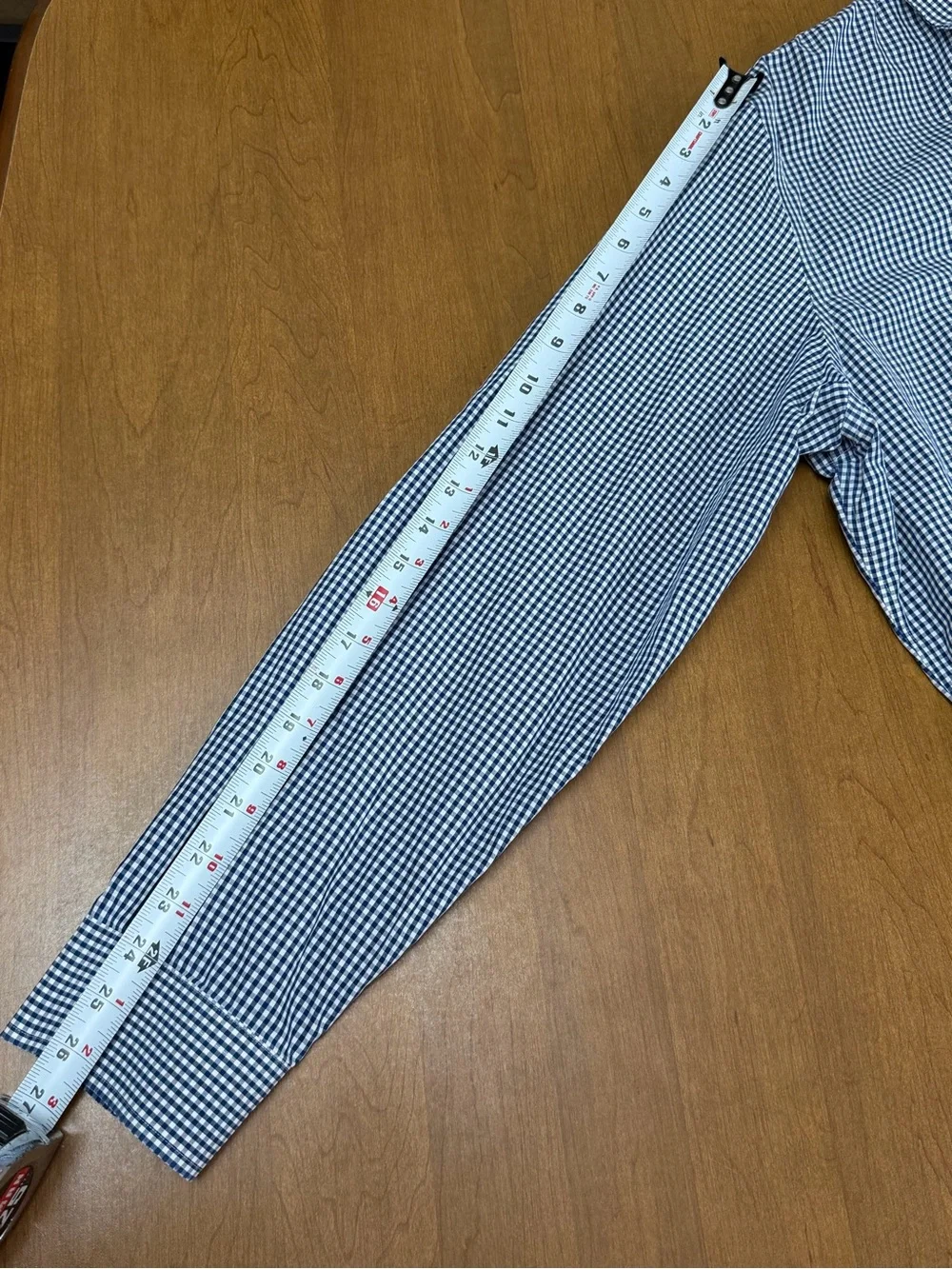 Banana Republic Navy and White Gingham Button-Up Shirt